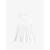 Maje Womens Square-neck Sleeveless Stretch-woven Mini Dress In White