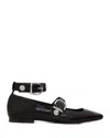 Maje Patent-leather Ballerina Shoes In Black