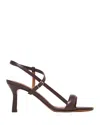 Maje Leather Crossover-strap Sandals In Multi