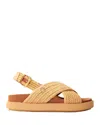 Maje Raffia-effect Flat Sandals