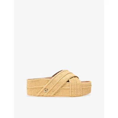 Maje Platform Sandals In Neutral