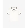 Maje Pointelle Knit Crochet Polo Shirt In Bicolore