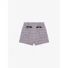 Maje Tweed Shorts With Contrasting Trim In Bicolore