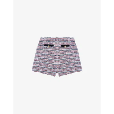 MAJE WOMENS MAJE CONTRAST-TRIM TWEED COTTON-BLEND WOVEN SHORTS