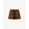 Maje Womens Big Leopard Print Leopard-print Faux-fur Mini Skirt