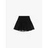 Maje Womens Black Embellished-trim Woven Mini Skirt In Black