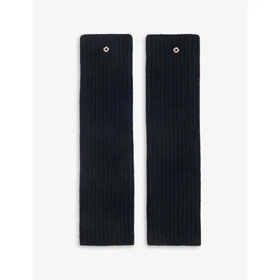 MAJE WOMENS BLACK FINGERLESS WOOL AND CASHMERE MITTENS