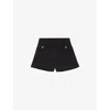 Maje Womens Rhinestone-embellished Mid-rise Tweed Shorts Black In Black