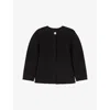 Maje Womens Black Round-neck Patch-pocket Wool-blend Coat In Black