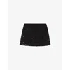 Maje Womens Black Sequin-embellished Stretch-woven Skort In Black