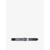 Maje Womens Black Smooth Leather Buckle Belt In Blue