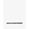 Maje Womens Black Square-buckle Slim Leather Belt