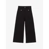Maje Womens Black Straight-leg High-rise Stretch-denim Jeans In Black