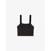 Maje Womens Black Strappy Diamanté-embellished Knitted Top In Black