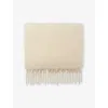 Maje Womens Brand-patch Tassel Alpaca-blend Scarf Blanc In Blanc