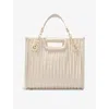 Maje Womens  Cabas Padded Mini Leather Shoulder Bag In Blanc