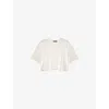 Maje Cotton Crochet-sleeve T-shirt In Blanc