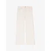 Maje Womens Flared-leg Mid-rise Stretch-denim Jeans Blanc In Blanc