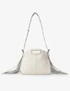 Maje Womens Blanc Miss Mini Me Leather Shoulder Bag In Blanc