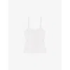 Maje Womens  Sweetheart-neck Slim-fit Ribbed Stretch-knit Top