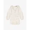 Maje Lace-insert Mini Dress In Blanc