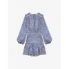 Maje Paisley Print Mini Dress In Bleus