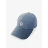 Maje Womens Brand-embroidered Denim Cap Bleus In Bleus