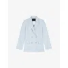 Maje Womens Double-breasted Peak-lapel Stretch-woven Blazer Bleus In Bleus