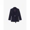 Maje Womens  Pleat-back Single-breasted Woven Blazer In Bleus