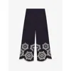 Maje Trousers With Crochet Detail In Bleus