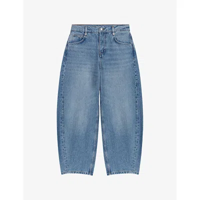 Maje Womens Balloon-leg High-rise Denim Jeans Blue