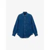 Maje Womens Blue Rhinestone-embellished Denim Shirt In Blue