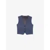 Maje Womens Blue Rhinestone-embellished V-neck Stretch-woven Waistcoat In Blue