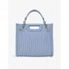 Maje Womens Blue Sky Cabas Padded Mini Leather Shoulder Bag