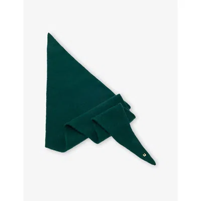 Maje Womens Brand-plaque Yak-blend Scarf Bottle Green