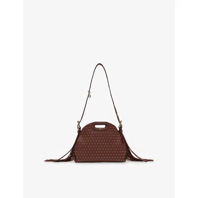 Maje Womens Brown Miss M Mini Leather Cross-body Bag