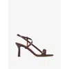 Maje Leather Crossover-strap Sandals In Brown