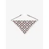 Maje Womens Brown/blue Triangular Crochet Scarf In Brown