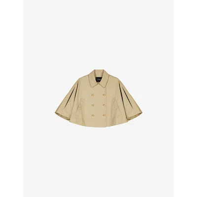 MAJE WOMENS BRUNS DOUBLE-BREASTED COTTON TRENCH CAPE