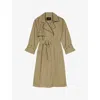 Maje Greena Studded Trench Coat In Bruns