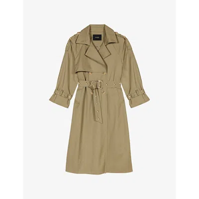 MAJE WOMENS MAJE DOUBLE-BREASTED COTTON TRENCH COAT