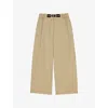 Maje Piuma Wide-leg Cotton Gabardine Trousers In Bruns