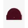 Maje Womens Burgundy Ribbed Wool And Cashmere Beanie Hat In Burgundy