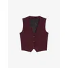 Maje Womens Burgundy Sleeveless V-neck Stretch Wool-blend Jacket In Burgundy