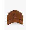 Maje Womens Camel Logo-embroidered Suede Baseball Cap In Brown