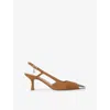 Maje Metallic-toe Suede Pumps In Brown
