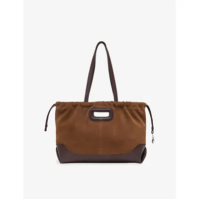 Maje Womens Camel/brown M Suede And Leather Tote Bag