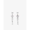 Maje Precieux Cascade Rhinestone Linear Drop Earrings In Metallic
