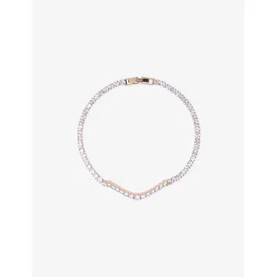 Maje Womens Cascade Yellow Gold-plated Brass And Rhinestone Necklace