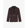 Maje Belted Suit Jacket In Bruns